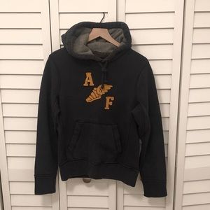 Abercrombie Navy Sweatshirt with Grey Waffle Hood